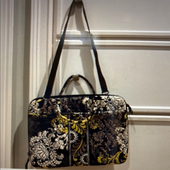 VERA BRADLEY Floral Black and Yellow Laptop Bag - Picture 2 of 13